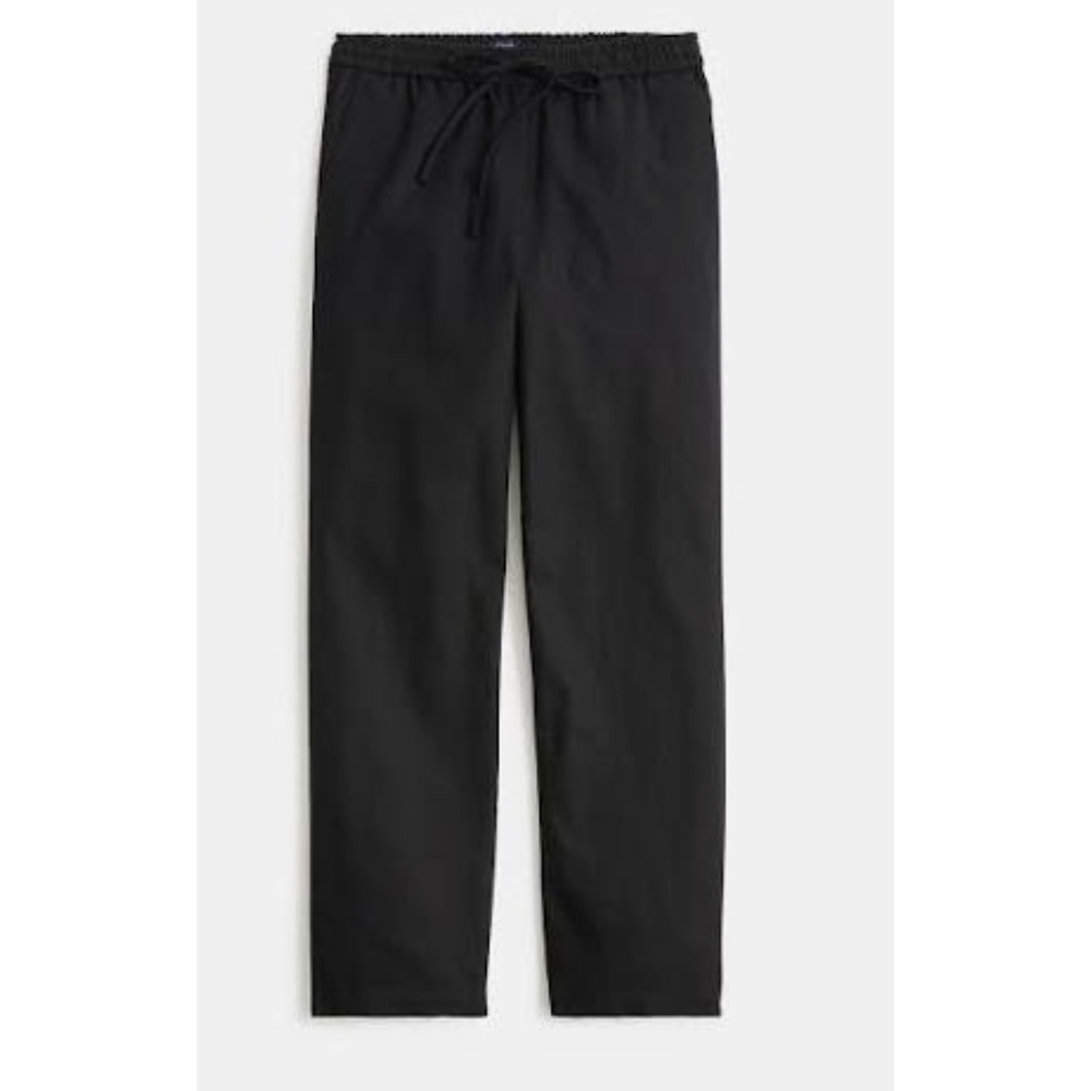 J.Crew Factory | NWT Linen-Cotton Wide-Leg Drawstring Pants Black | Sz P6